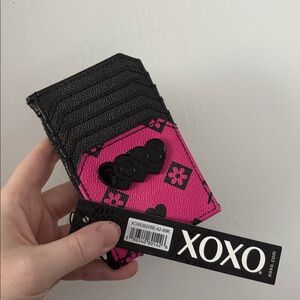 XOXO Pink and Black Card Wallet